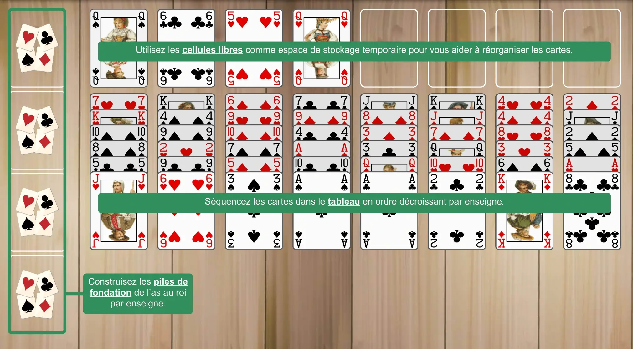 Mise en place du solitaire Eight Off