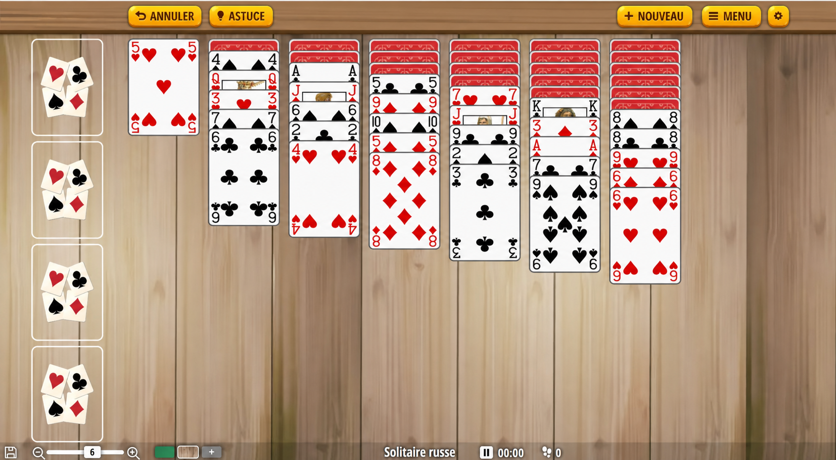disposition du tableau du Russian Solitaire
