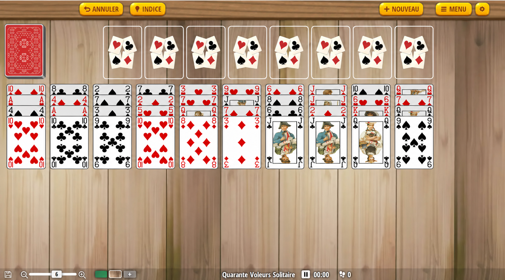 disposition du Forty Thieves Solitaire