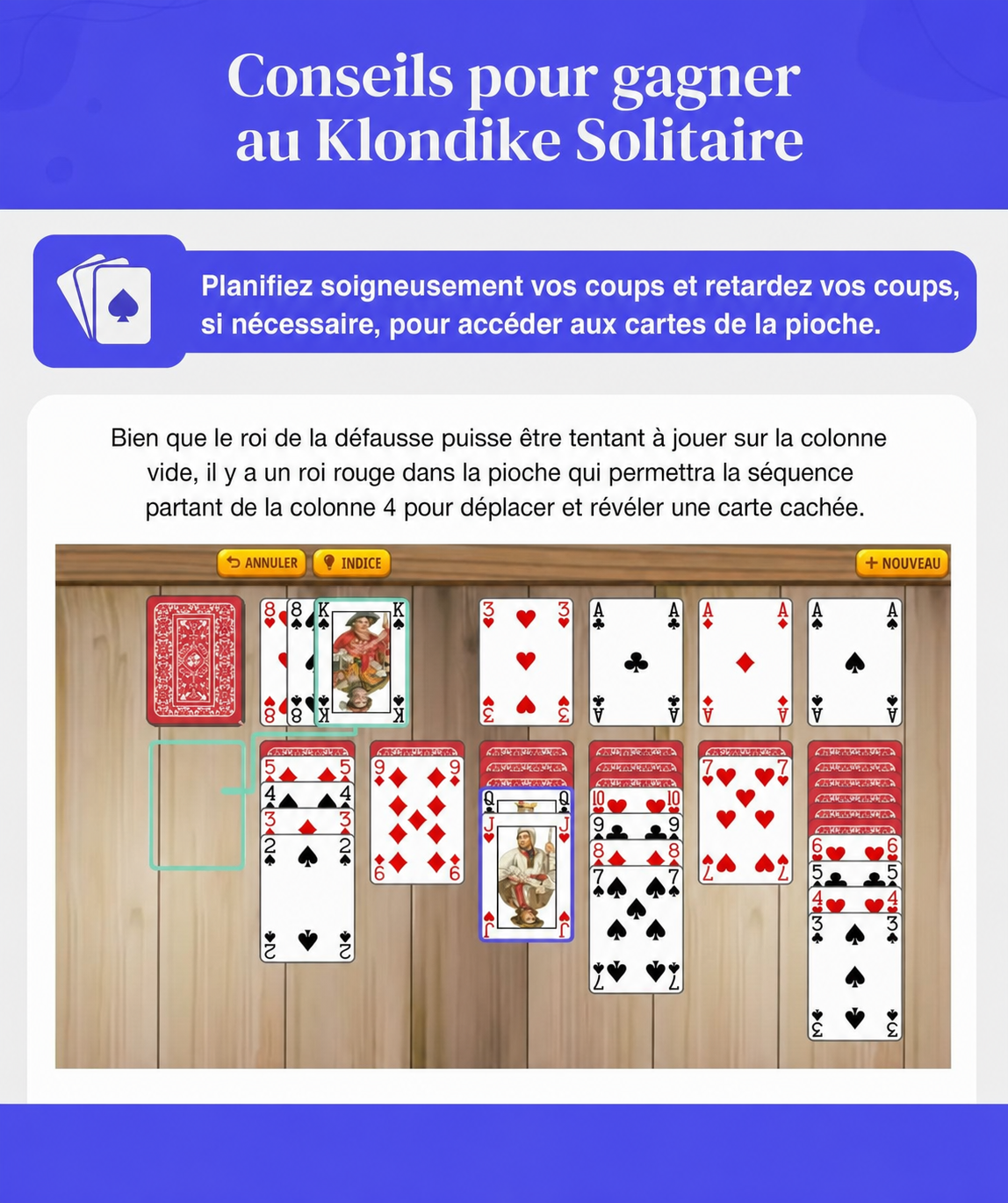conseils pour gagner aux variantes du Klondike Solitaire