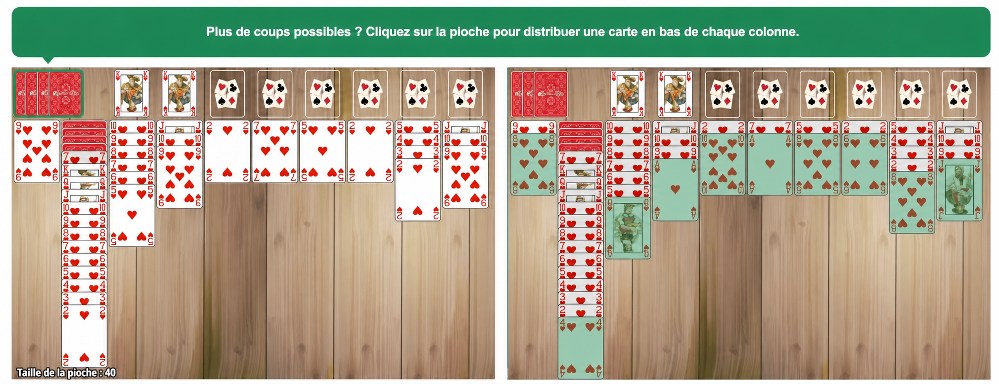 Comment utiliser la Pioche dans Spider Solitaire